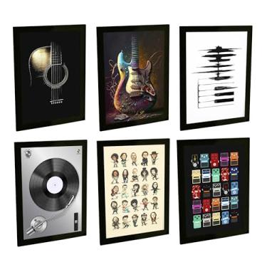 Imagem de Quadros Decorativos Musica Violão Guitarra Rock Piano Varios Modelos Instrumentos Decoração Quarto Sala Escritório