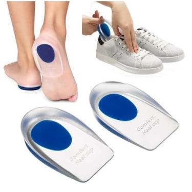 Imagem de Par Calcanheira Palmilha Silicone Ortopédica Dores Esporão