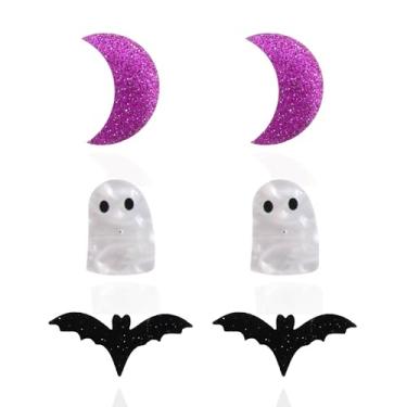 Imagem de Gracayfr Brincos fofos de biscoito de açúcar para o Dia das Bruxas, presentes para melhor amiga, filha, comida engraçada, outono, assustador, leve, hipoalergênico, brincos, Latão latão Arcylic, Sem