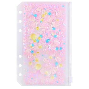 Imagem de Plástico A5/A6 de 21,6 cm. Capa com 6 furos. Pasta de arquivo com anel redondo para protetores de folhas soltas (Zip Pouch Petal, A6/17cm*10cm/6 Inch)