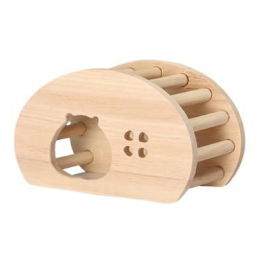 Imagem de IEUDNS Hamster casa de madeira esconderijo gaiola acessório brincar pequenos gerbilos atividade abrigo cabana faça você mesmo gaiola descanso habitat, Oco