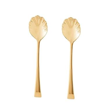 Imagem de Conjunto 2 Colheres de Açúcar de Aço Inox Berna Dourado - Wolff