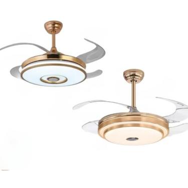Imagem de  2 Ventiladores de Teto Retrátil Bivolt com caixa de som e Bluetooth  