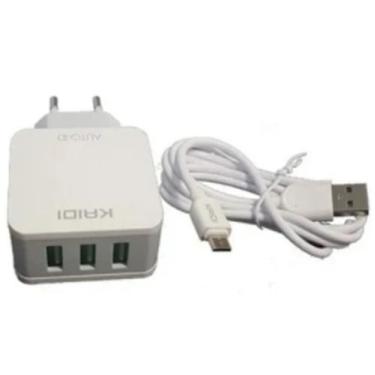 Imagem de Carregador para Celular Com fio V8 3 Usb Carregador portátil - A.R Var