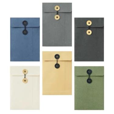 Imagem de SHINEOFI 6 unidades Kraft String Envelope Pasta de Arquivo, Bolsa de Arquivo de Envelope de Papel, Suporte de Documentos, Bolsa Organizadora para Escritórios Escolares