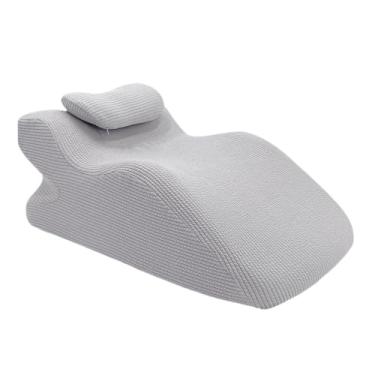Imagem de Travesseiro de Apoio Aconchegante para Quem Dorme de Bruços com Capa Lavável, Cinza