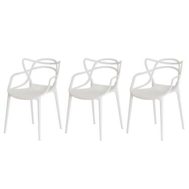 Imagem de Kit 3 Cadeiras Allegra Branca Sala Cozinha Jantar - Waw Design