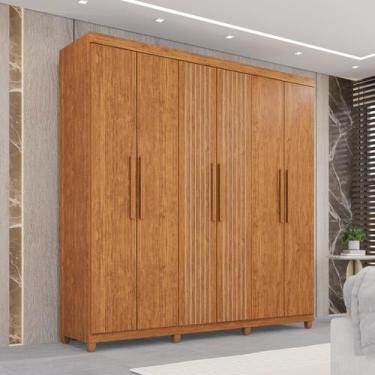 Imagem de Roupeiro Portugal Frison 6 Portas Cinamomo - imop moveis