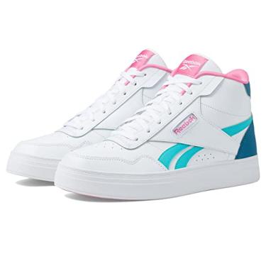 Imagem de Reebok Court Advance Bold High Tênis feminino, Calçado branco/azul-petróleo clássico/azul aço, 34