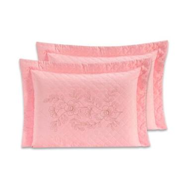 Imagem de Kit 4 Porta Travesseiros Bordado 70cm x 50cm Matelado - Rafaloro Enxov
