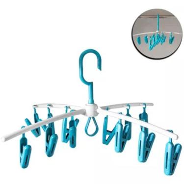 Imagem de Varal Cabide C/ 12 Prendedores Moderno Slim C/ Suporte Pendurar - Lanç