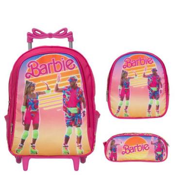 Imagem de Kit Mochila Feminina Rodinhas Barbie Ken Rosa Envio Imediato - Toys 2U