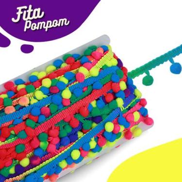Imagem de Fita Pompom Multicolorido 20mm Rolo Com 25 Metros - Nybc