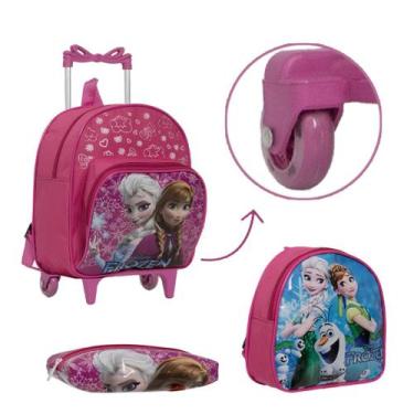 Imagem de Bolsa Infantil Menina Frozen de Rodinhas + Estojo Aulas - TOYS 2U