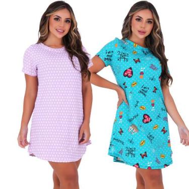 Imagem de Kit 2 Camisolas Longa com Manga Good Sleep Sortidos - Click Mais Bonit