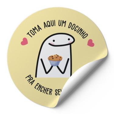 Imagem de 120 Etiquetas Auto Colante Adesivos Redondos Meme Bentô "Toma Aqui Um 