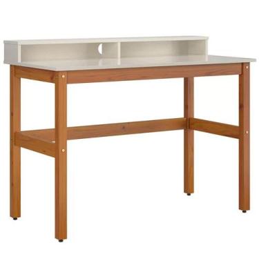 Imagem de Escrivaninha California Mesa para Notebook Tebarrot Cor Off White Natu