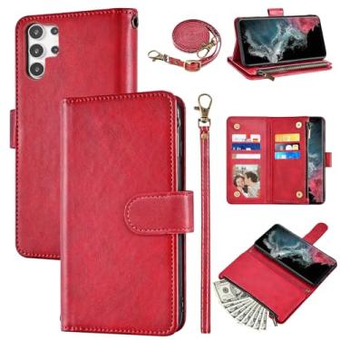 Imagem de Furiet Capa carteira para Samsung Galaxy S24 Ultra 5G com alça de pulso e alça de ombro flip elegante 6+ porta-cartões bolso dinheiro acessórios para celular capa para celular para S24Ultra 24S S 24