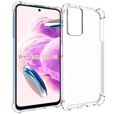 Imagem de USTIYA Capa para Redmi Note 12s Uso Resistente, Bumper Absorção Choques em TPU Transparente Protector Câmera Espessamento nas Quatro Pontas da Carcasa