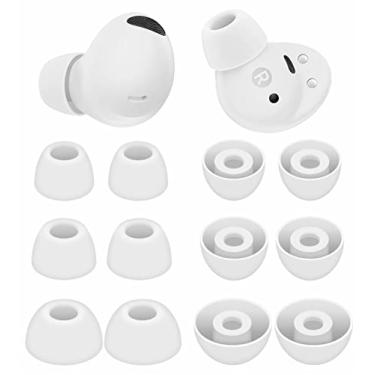 Imagem de JNSA Substituição de pontas auriculares de silicone para Galaxy Buds 2 Pro, P/M/G, tamanho 3, 6 pares, cabe na capa, géis de orelha, pontas de ouvido, (branco) 2 prow