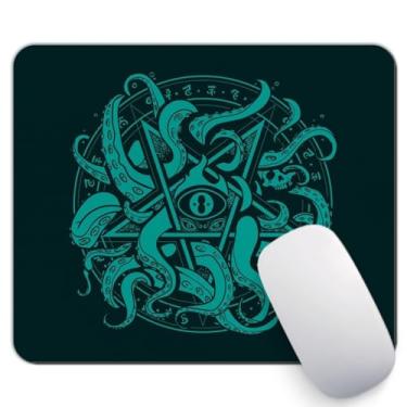 Imagem de Tapete de mouse de borracha antiderrapante Pentagrama de signo de ancião Cthulhu, 9,5 x 7,9 polegadas (240 mm x 200 mm x 3 mm)