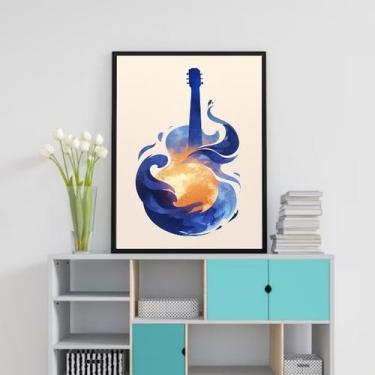 Imagem de Quadro Decorativo Violão Abstrato - Sol 24x18cm - com vidro - Quadros 