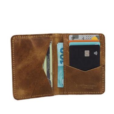 Imagem de  Carteira Porta Cartão Slim Masculino em Couro Cnh Nota Cartão - Pampa