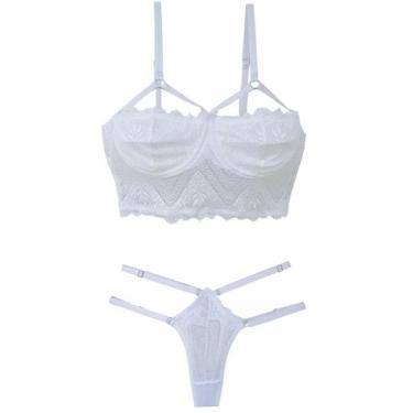 Imagem de Conjunto Cropped Beyoncé de Renda sem Bojo - Biografia da Moda, Branco