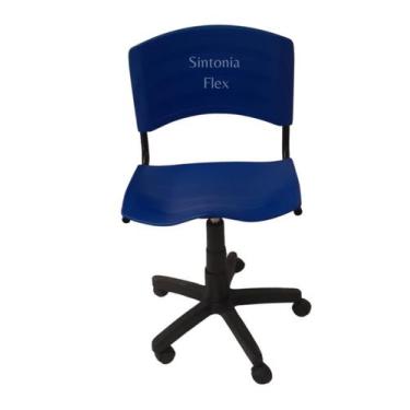 Imagem de Cadeira iso giratoria desmontável  com regulagem de altura azul - Sint