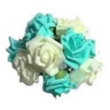 Imagem de 4 buquês mini rosas em eva com 6 rosas em cada arranjo flor - Novidádi