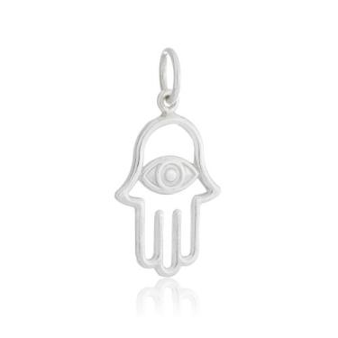 Imagem de Pingente Mão De Fátima Com Olho Grego Prata 925 Kl - Juniorjoiaspiraci