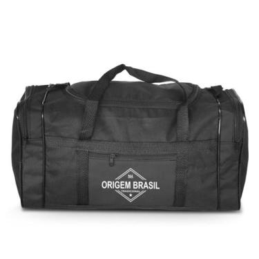 Imagem de Bolsa de Viagem e Academia Média N4 Lona Origem Brasil, Preto