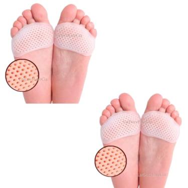 Imagem de Kir 2 Pares Palmilha e Meia Ortopédica Gel Silicone Flexível, Esporão Macio, Conforto dos pés, Metatarso, Bola de Pé, Mortons Neuroma Almofadas de silicone para os pés – Bege