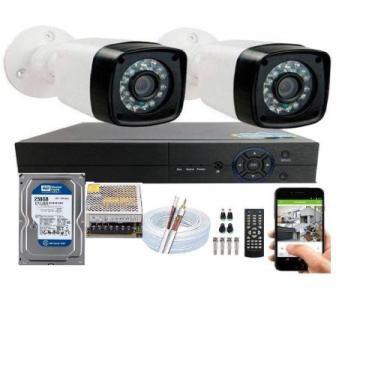 Imagem de Kit 2 Câmeras De Segurança Residencial Full Hd 1080p 20m C/hd - Protec