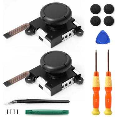 Imagem de Cverny 2PCS Switch Joycon Joystick Replacement, Y1.5/+1.5 Screwdriver, Pry Fix Tools, Thumb Joystick Covers, Joycon Repair Kit for Nintendo Switch Lite/Switch OLED Model/Switch Joy-Con Controller