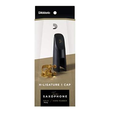 Imagem de D'Addario H-Ligature & Cap, sax tenor para bocais de borracha dura, banhado a ouro