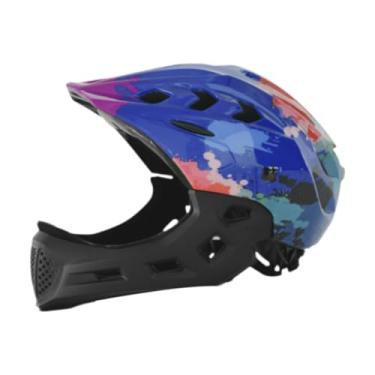 Imagem de Vaveren Capacete de bicicleta para crianças Capacete de bicicleta ajustável Capacete esportivo estiloso Capacete de ciclismo de estrada para esportes ao ar, Azul