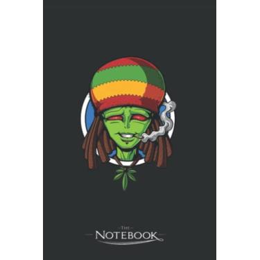Imagem de Notebook: Rastafarian Stoner Alien Smoking Weed: Notebook, A Gratitude Journal Notebook For All Ages all Genders 120 pages, 6 x 9 in