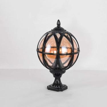 Imagem de Luminária de parede externa à prova d'água de alumínio com poste de vidro para varanda, pátio, vila, paisagem, tamanho grande, lâmpada de parede com uma cor para quarto