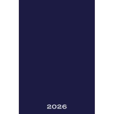 Imagem de 2026 14 Month Simple Calendar Planner 6" x 9" Glossy Royal Dark Blue Cover: Book Includes December 2025 - January 2027