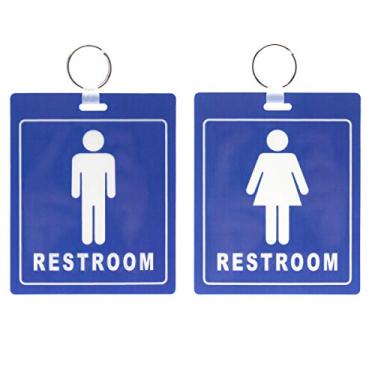 Imagem de Specialist ID - Chaveiro de Banheiro - Passagens Grandes Resistentes - Homens e Mulheres - Azul - 2 Pack (1 Men / 1 Women)