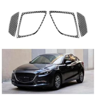 Imagem de IKUESM Compatível com Mazda 3 Axela 2014-2018 Ar condicionado Painel de saída de ar esquerdo e direito Adesivo de moldura decorativa Acessórios de interior de carro