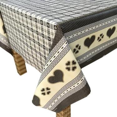 Imagem de Genérico, Toalha Mesa Térmica Impermeável 1,40 X 1,40 Lancaster Marrom Nome do desenho:coração poa;Cor:Marrom