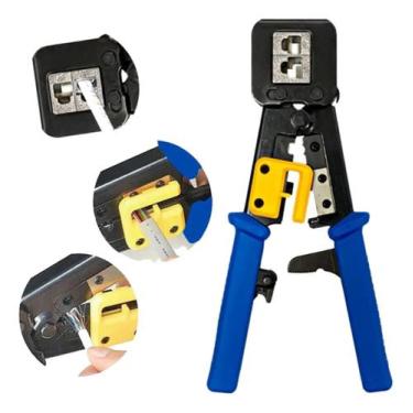 Imagem de Alicate de Crimpar Rede Rj45 Rj11 Rj12 6P 8P Conector Vazado - Exbom