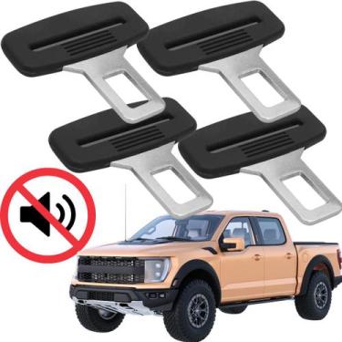 Imagem de Kit 4 Fivela Cinto Segurança Anti Som Trava Alarme Universal - FREE ST