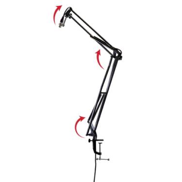 Imagem de Suporte de lança de microfone de transmissão montado em mesa Gator Frameworks para podcasts e gravação (GFWMICBCBM1000)