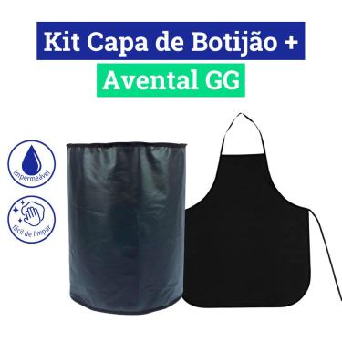 Imagem de Kit Avental Multiuso Estampado Impermeável GG + Capa de Botijão Estampada Impermeável