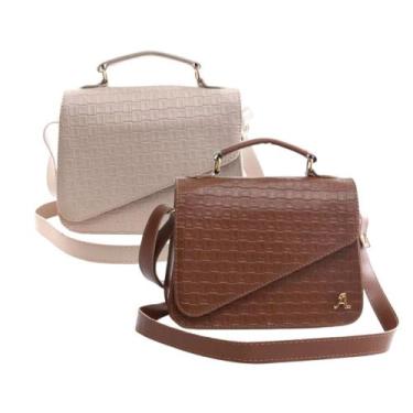 Imagem de Kit 2 Bolsa Feminina Pequena Clutch Alça Transversal Ajustável - M R N