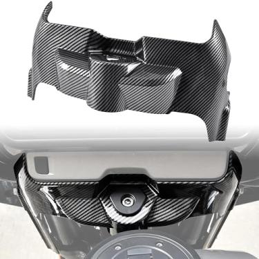 Imagem de VEISUTOR Kit de tampa de interruptor de carenagem interna para Harley Street Glide 2024, capa de painel de interruptor de saia de painel de carenagem de fibra de carbono para Harley Davidson Street