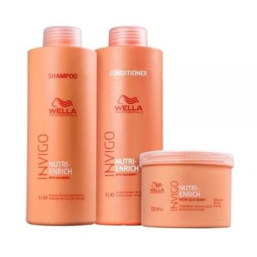 Imagem de Kit Shampoo, Cond. e Máscara Invigo Wella Nutri Enrich - Wella Profess